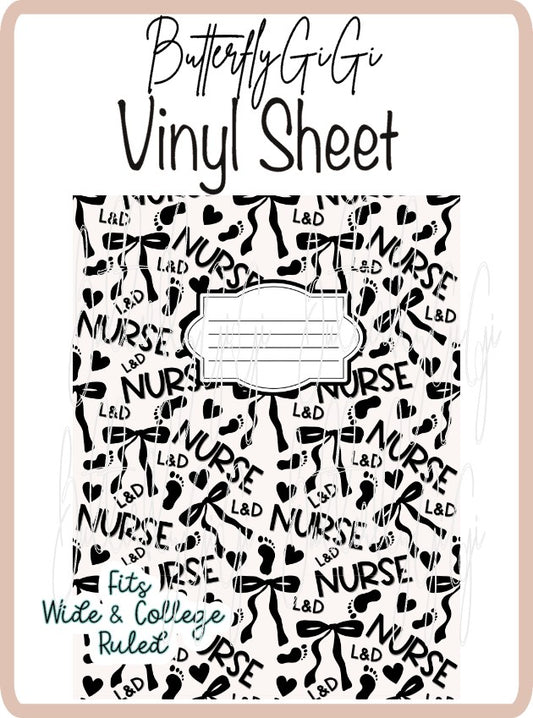 Vinyl Notebook L & D Nurse Coquette Black Cover
