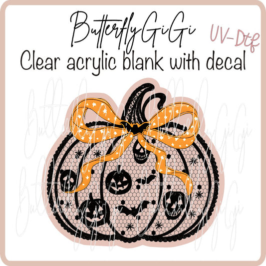 UVDTF Halloween Lace Pumpkin Bow