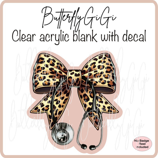 Medical Bow Leopard Stethoscope