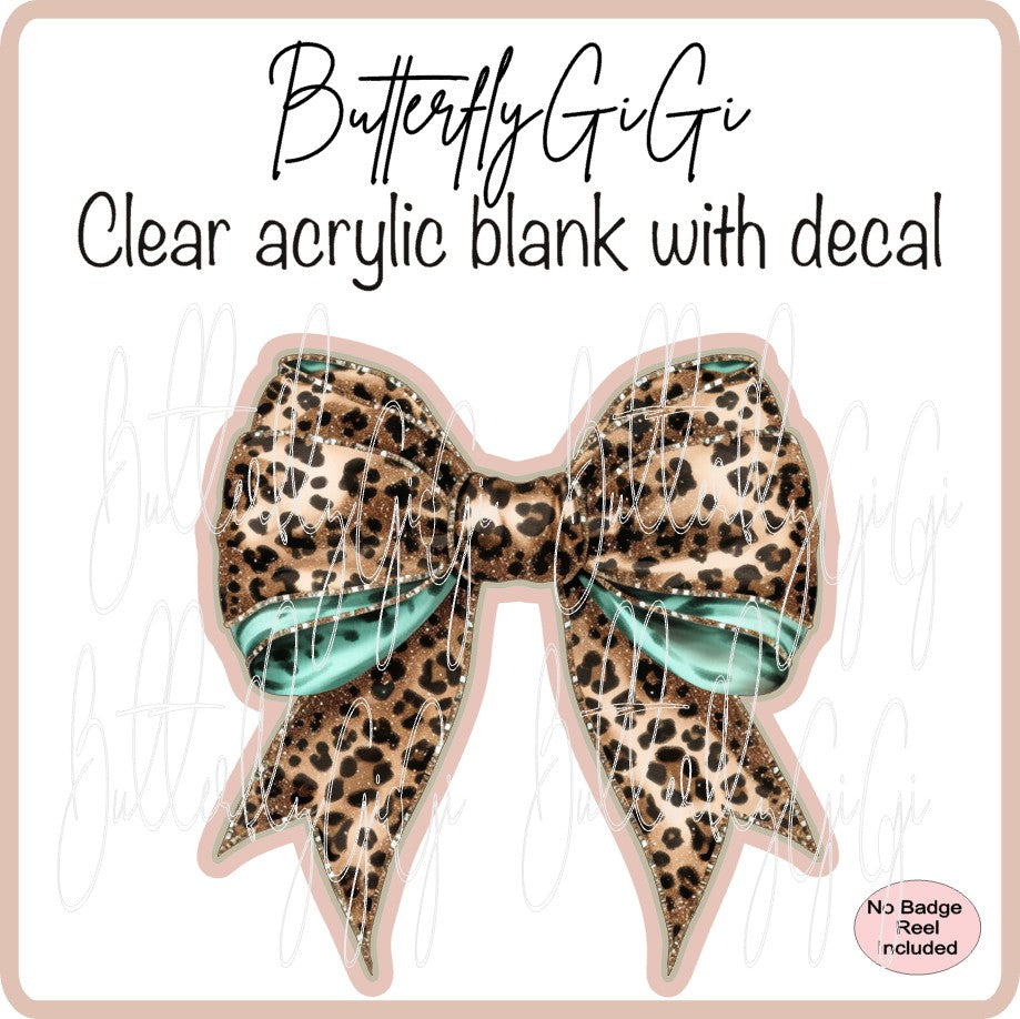 Bow Leopard Teal