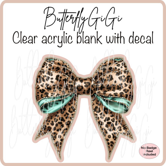 Bow Leopard Teal
