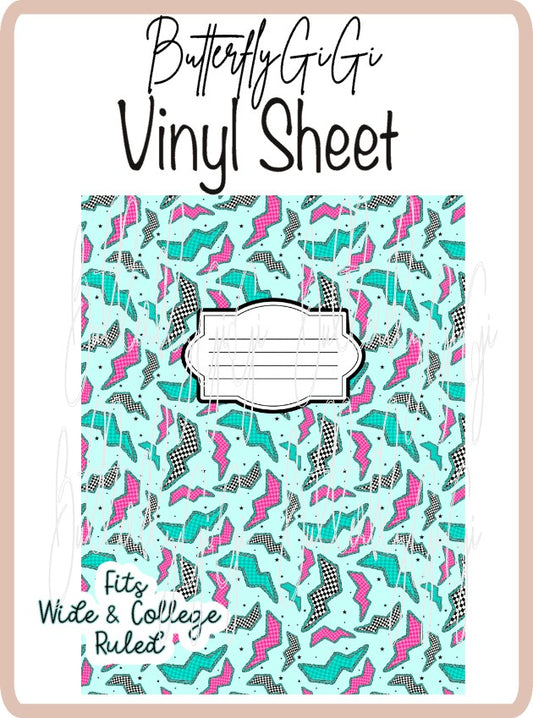 Vinyl Notebook Lightbolt Turquoise Cover