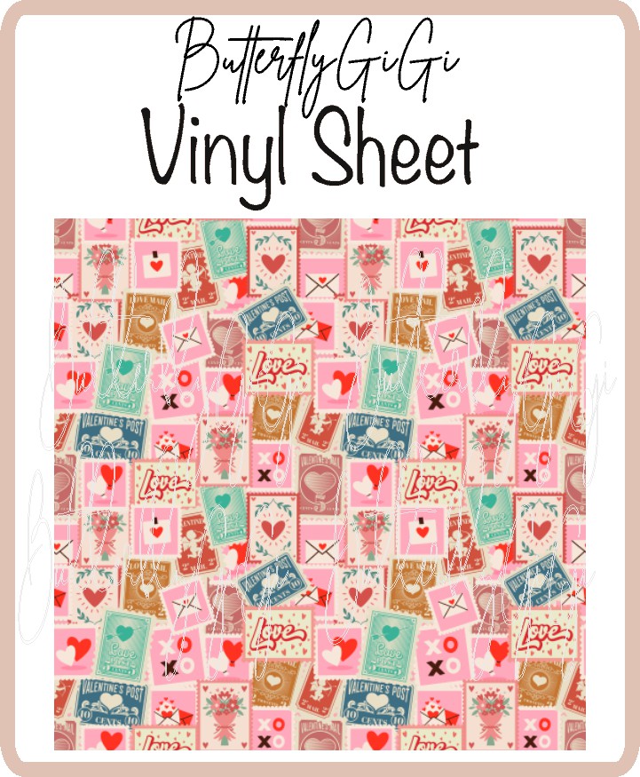 Love Pattern Vinyl Sheet