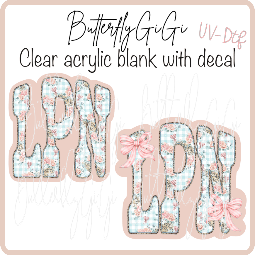 LPN Floral Gingham UvDTF