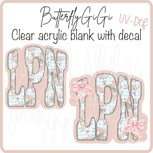 LPN Floral Gingham UvDTF