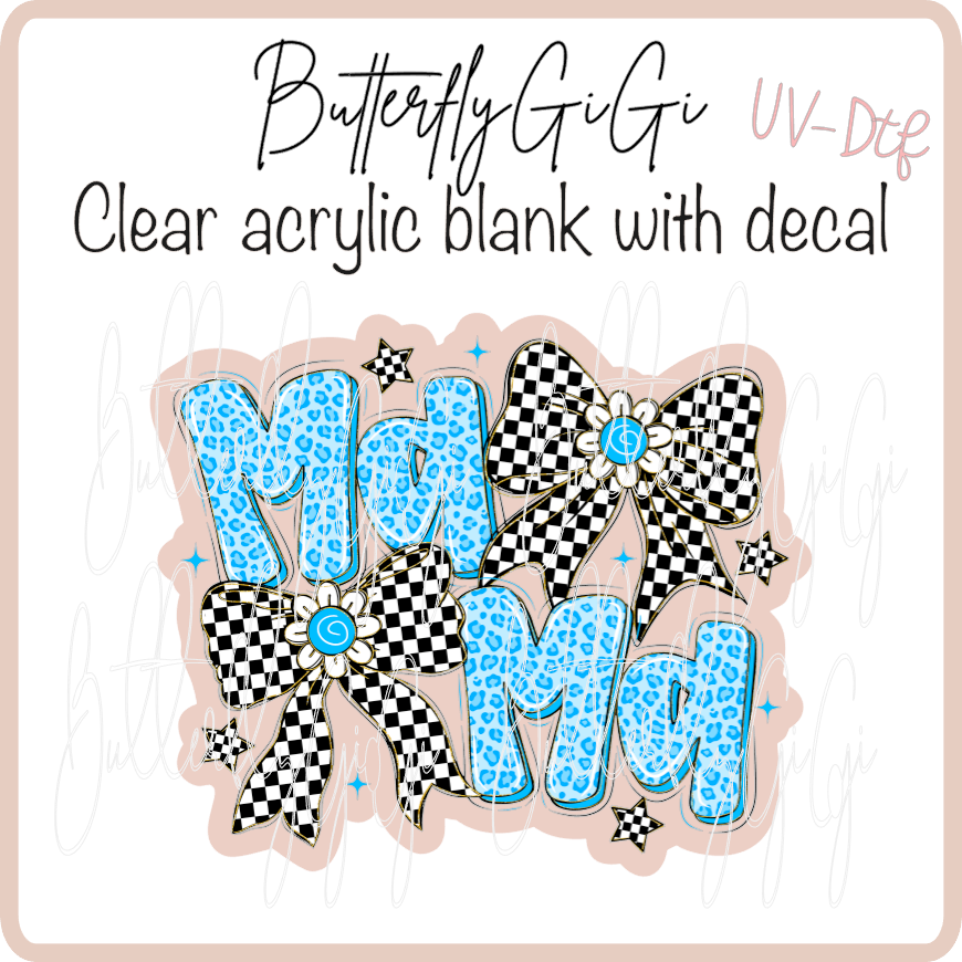 Mama Blue Checkered UvDTF