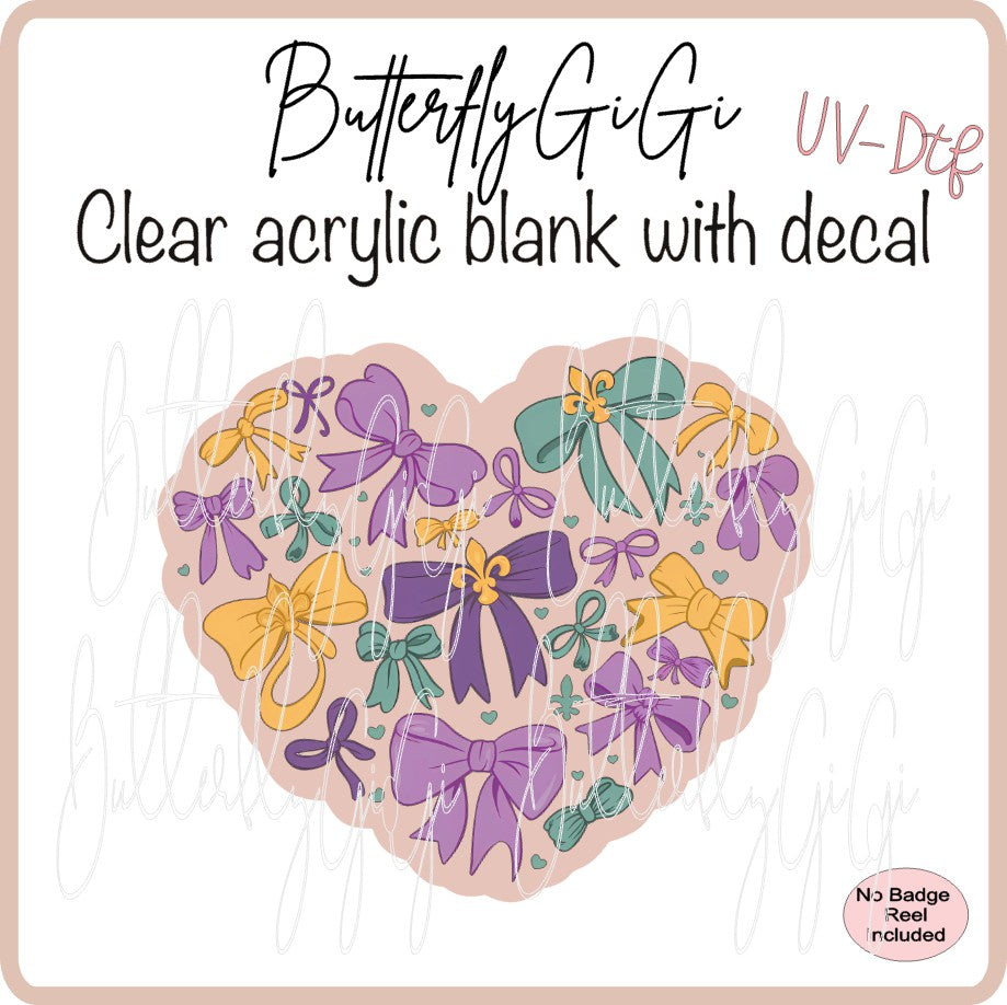UVDTF Holiday Mardi Gras Bow