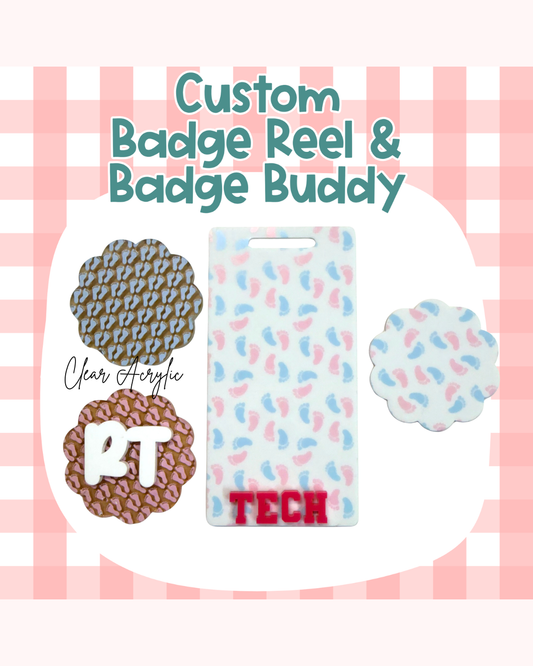 Medical Baby Badge Reel Badge Buddy Custom Acrylic Design