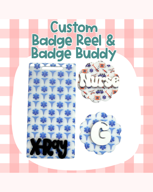 Medical First Responder Badge Reel Badge Buddy Custom Acrylic Design