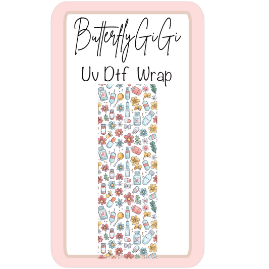 Wrap Medical Floral UV Dtf