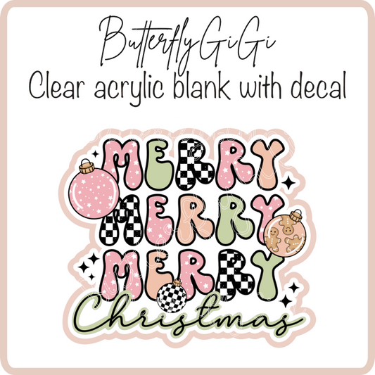 Merry 3 Christmas Pink