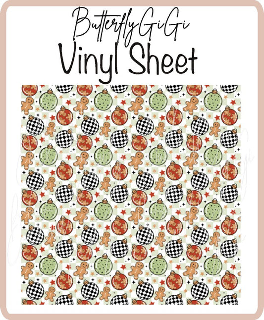 Merry Christmas Checkered  Vinyl Sheet