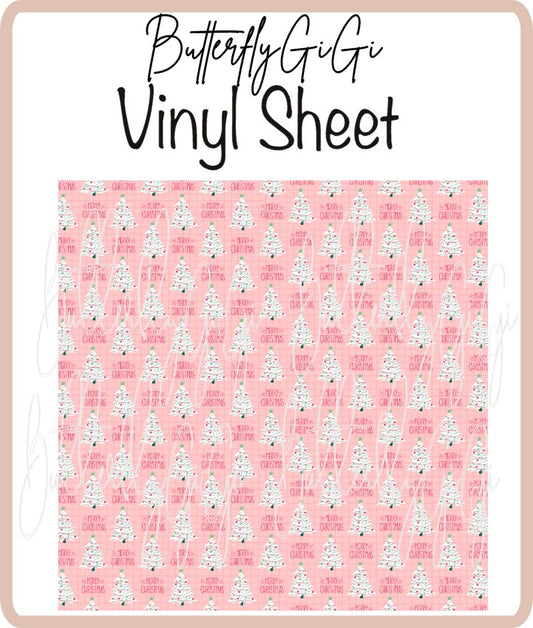 Vinyl Merry Christmas Festive Trees Sheet