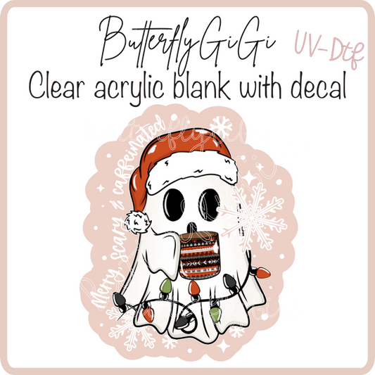 Merry Scary Caffeinated Ghost UvDTF