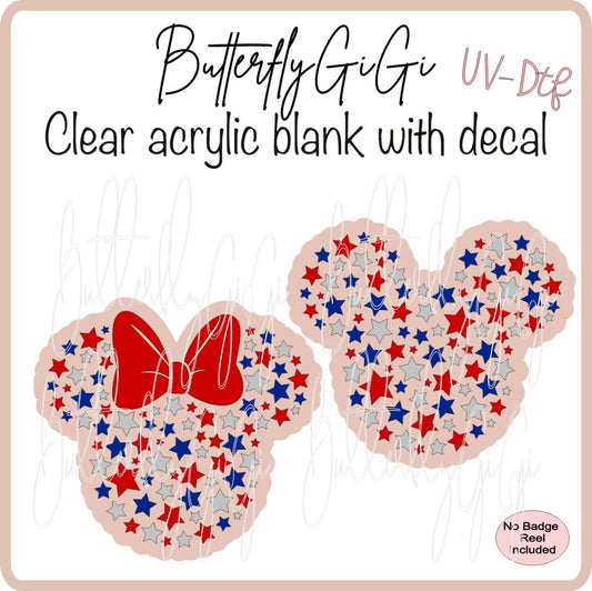 UVDTF Patriotic Mouse ears