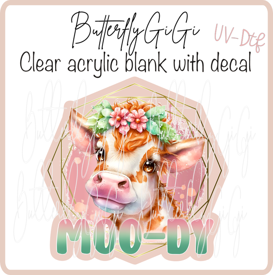 Moo-dy Cow UvDTF