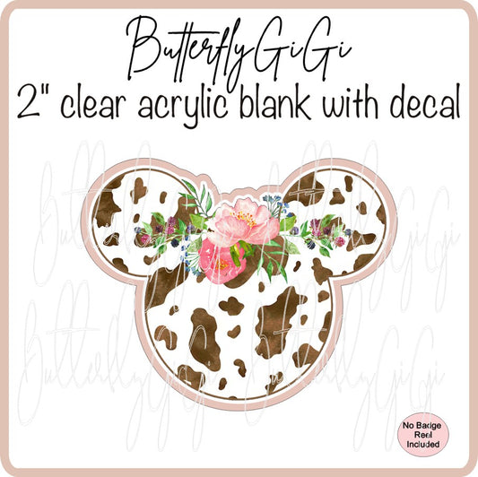 Character Mouse Ears Flower Brown Cow