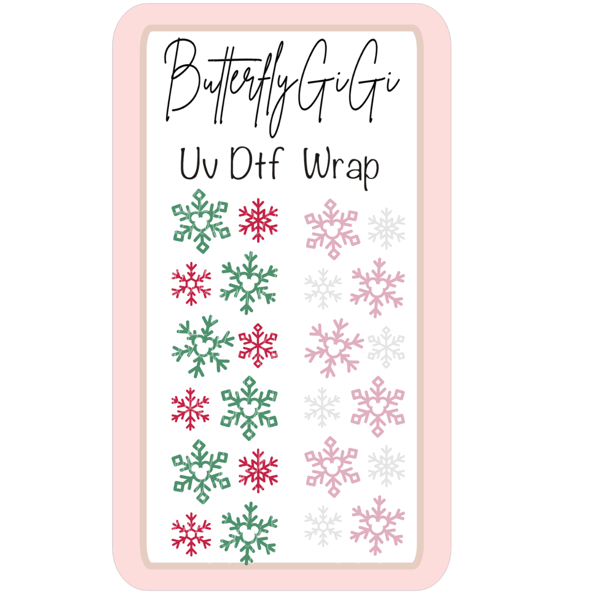 Wrap Mouse Ears Snowflake UV Dtf