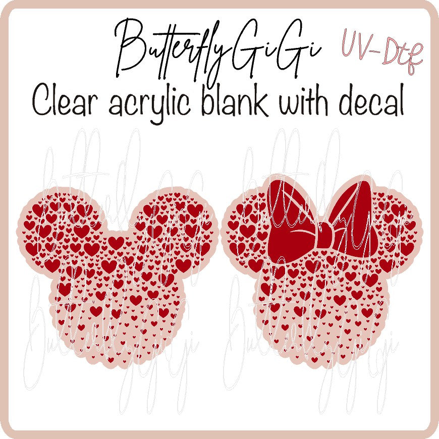 Mouse Ears Valentine UV DTF