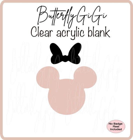.Acrylic Blank Mouse Ears with/Without Bow