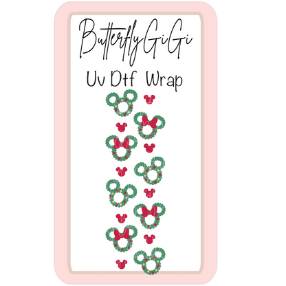 Wrap Mouse Christmas Wreaths UV Dtf