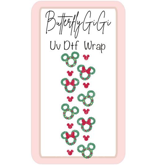 Wrap Mouse Christmas Wreaths UV Dtf
