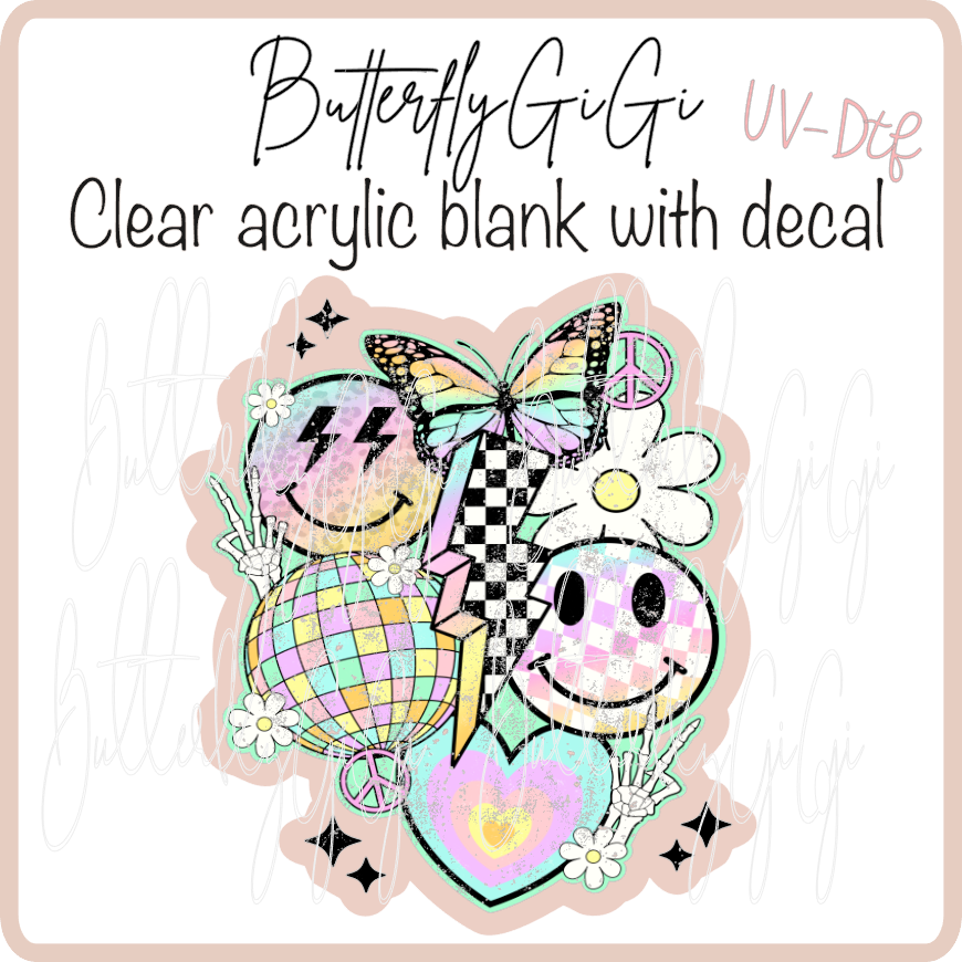 Neon Butterfly Summer UvDTF