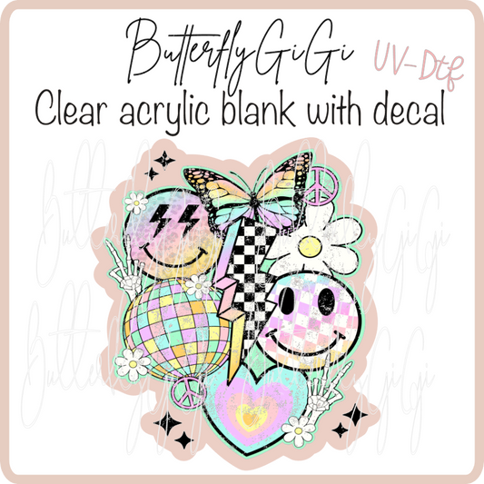 Neon Butterfly Summer UvDTF