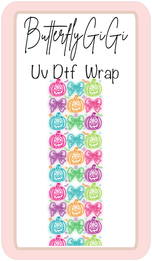 Wrap Neon Pumpkins Uv Dtf