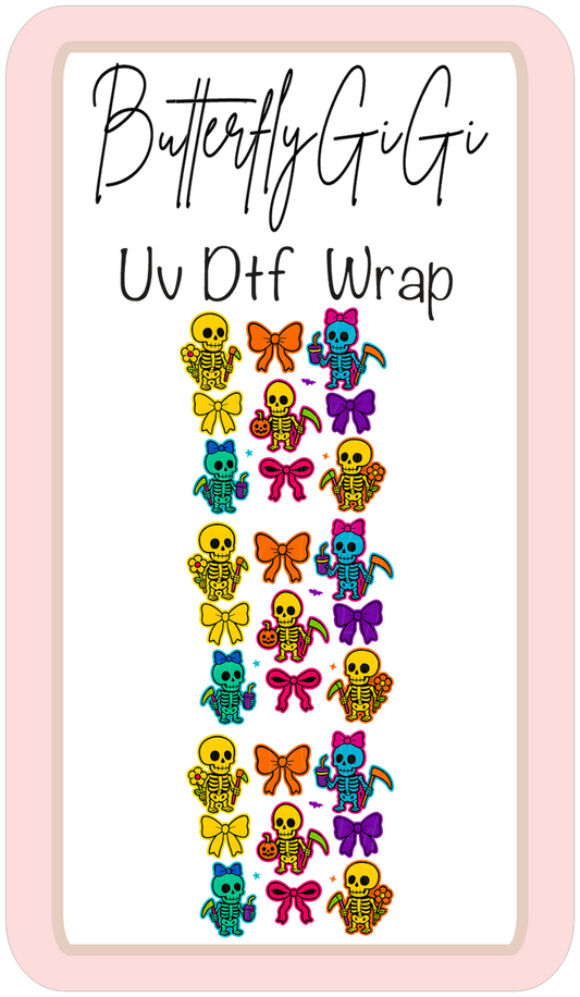 Wrap Neon Skeleton Uv Dtf
