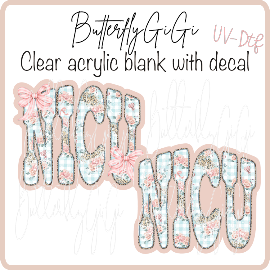 Nicu floral gingham UvDTF
