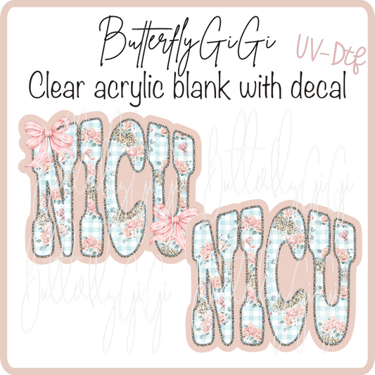 Nicu floral gingham UvDTF