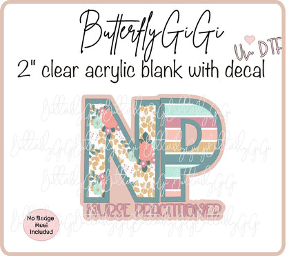 UVDTF Medical Striped Floral Occupation Title