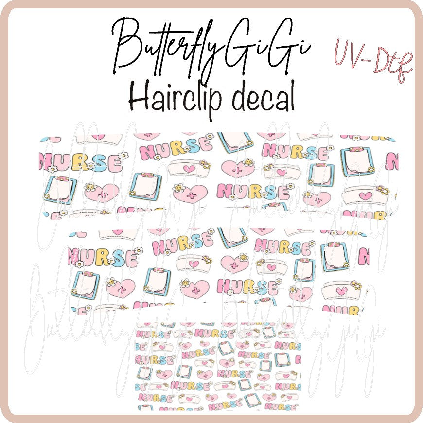 Nurse Hair Clip DECAL
