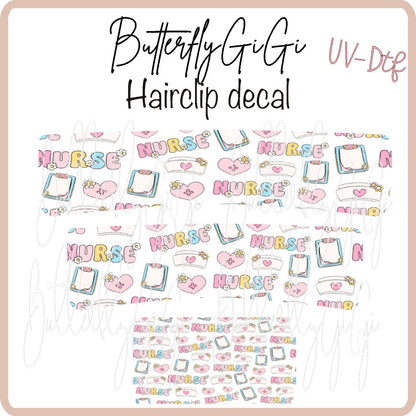 Nurse Hair Clip DECAL