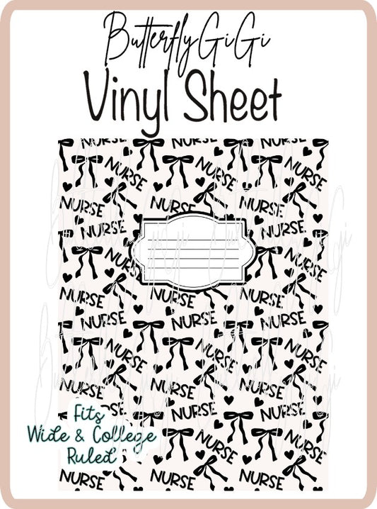 Vinyl Notebook Nurse Coquette Black Cover