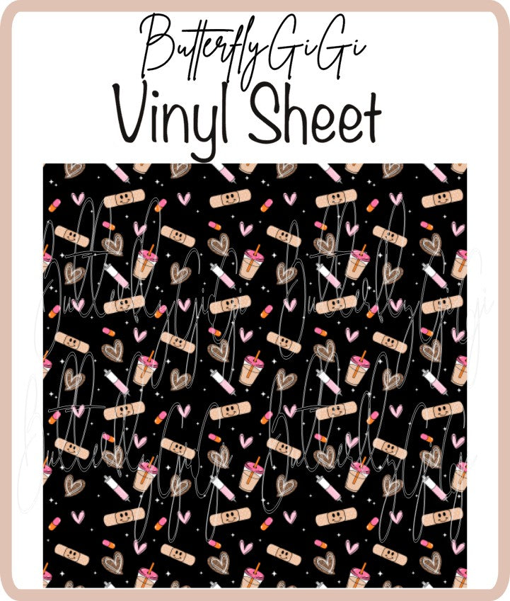 Nurse Things Black Vinyl Sheet