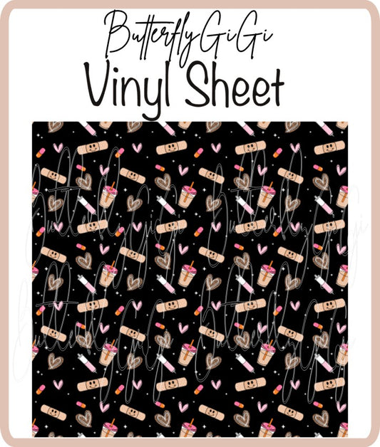 Nurse Things Black Vinyl Sheet