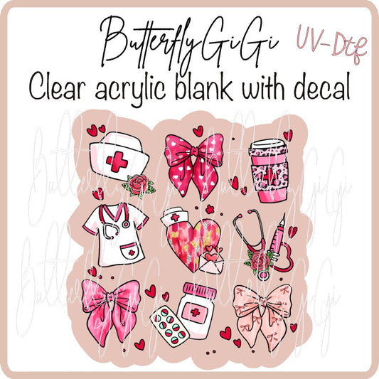 Nurse Valentine Coquette  UV DTF