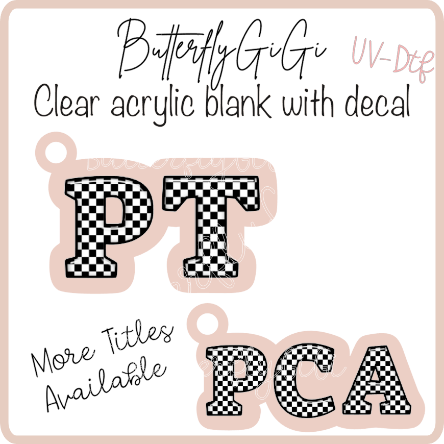 Medical Checkered P Titles Charms UVDTF