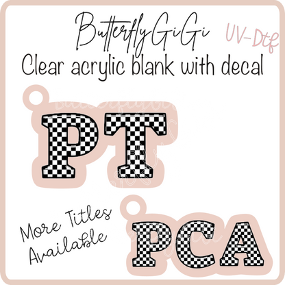 Medical Checkered P Titles Charms UVDTF