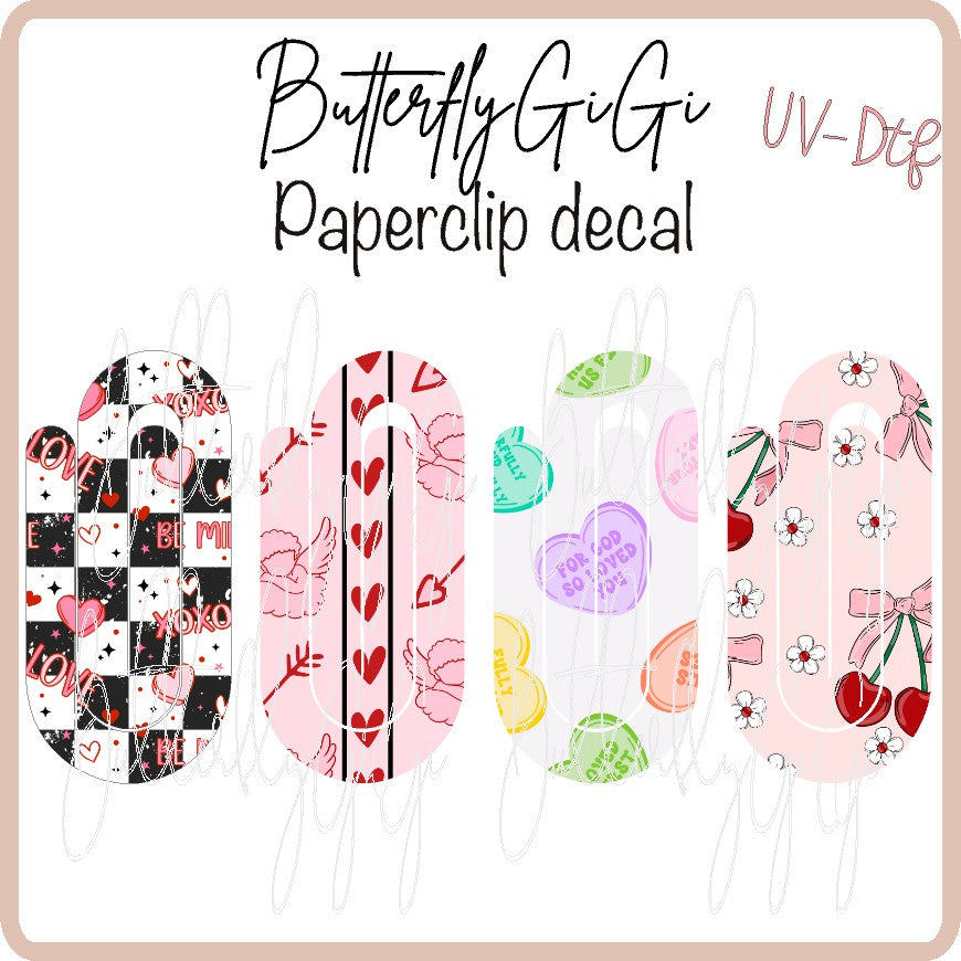 Valentine Paperclip Decal UvDTF