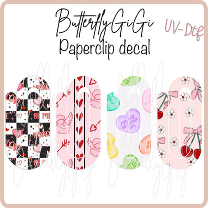 Valentine Paperclip Decal UvDTF