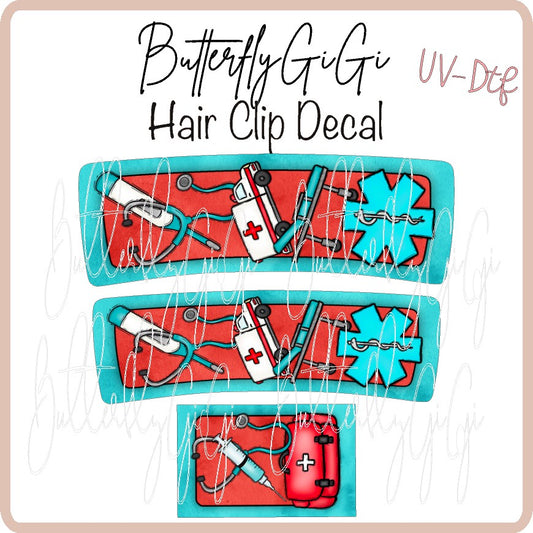 Paramedic Hair Clip DECAL UV DTF