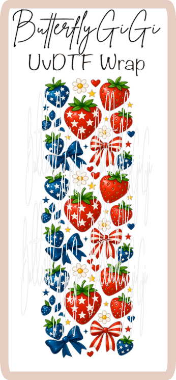 Patriotic Berries UvDtf Wrap