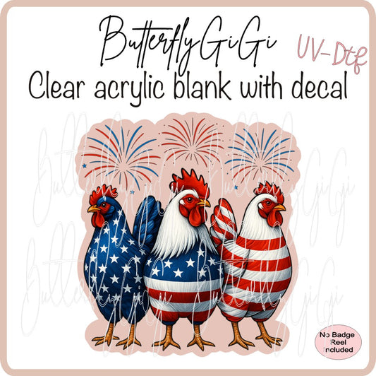 UVDTF Patriotic Roosters