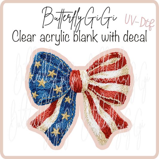 Patriotic Yarn Bow UvDtf