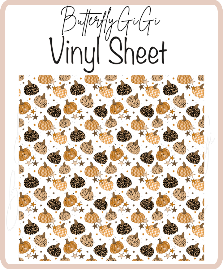 Pattern Pumpkin Vinyl Sheet