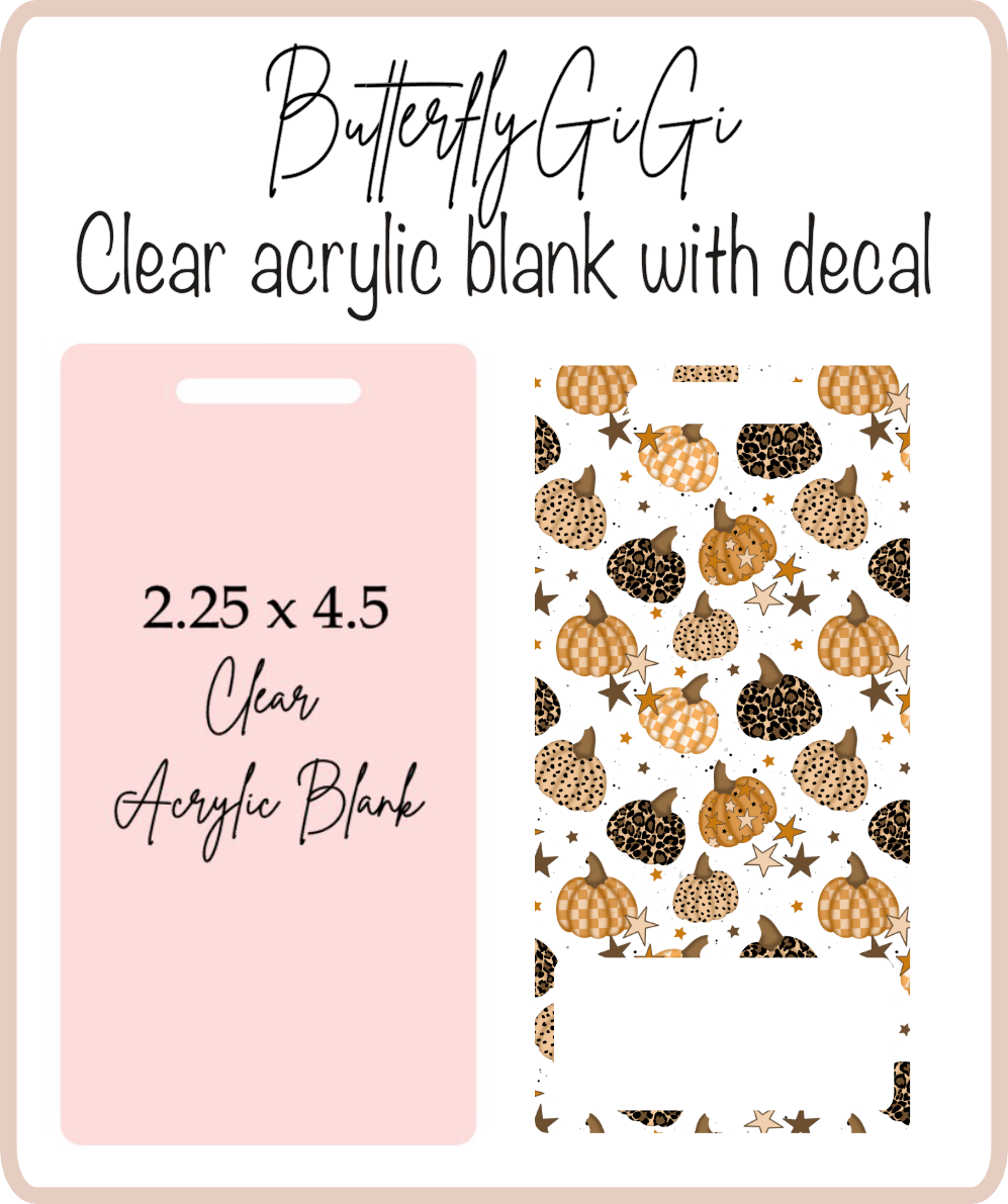 Pattern Pumpkin Badge Buddy Acrylic Blank & Decal
