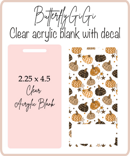 Pattern Pumpkin Badge Buddy Acrylic Blank & Decal